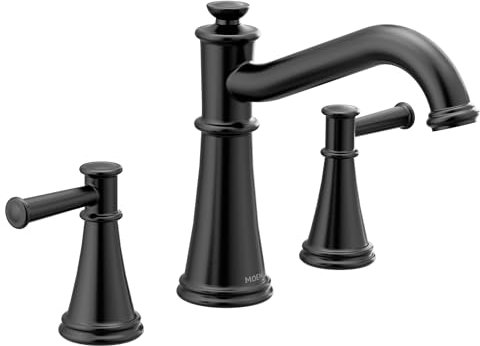 Moen Belfield T9023BL Kit de garniture de robinet de baignoire romaine deux poign es Noir mat