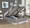 Nuits D'or Solide Lit Coffre Gris + Pieds pour Matelas 120x190 cm - 12 Lattes - Loris - Montage Rapide et Facile - revetement PVC Simili Facile d'entretien
