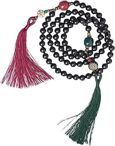 Mala-Gebetsperlen-Armband, Stretch-Armband, Gebetsperlen-Armband, Buddhismus, Mala-Perlen, Holzmanschetten-Halskette, Meditation, 10 mm tibetischer Perlen-Multiturn-Wickelschmuck (Farbe: Grün, Größe: