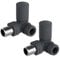 Hemlock - Anthracite Corner Towel Rail/Radiator valves Valves 1/2 /15mm Anthracite Radiator Valves, HEM CNR 01