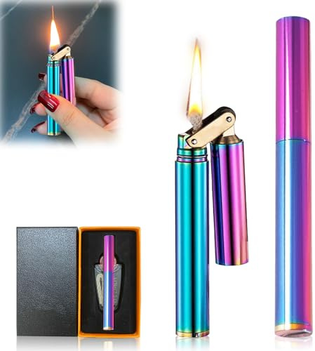 Vegena Vintage Fackel Grabenfeuerzeug Wheel Petroleumfeuerzeug, Winddichtes Nunchaku Kerosin Feuerzeug, Faltbares Tragbares Mini-Feuerzeug Mit Geschenkbox
