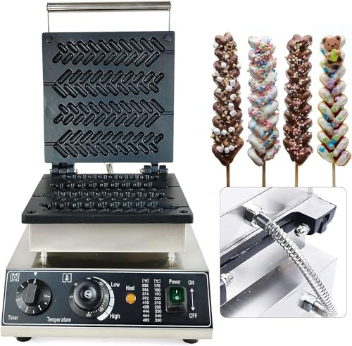 Weizenstängel-Waffel-Maschine Waffeleisen mit Antihaftbeschichtung, Fettauffangrille Kommerzielle elektrische Weizenstängel-Waffelmaschine 30 * 36 * 24cm