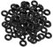 Oshhni 100x -O-Ringe, Perlenstopper, DIY-Charm-Perlen, Distanzperlen für Erwachsene, Lokalisierungs-Silikonringe für Stirnband-Zubehör, Schwarz
