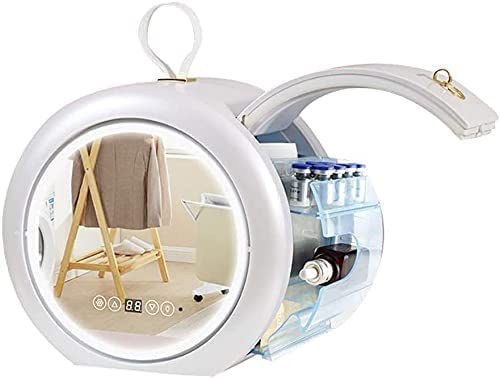 Mini réfrigérateur de Maquillage Portable AC/DC de 6 litres avec Refroidisseur/réchauffeur de lumière LED pour Chambre à Coucher, dortoir, Voiture, idéal pour Les Soins de la Peau et Les cosmétiques