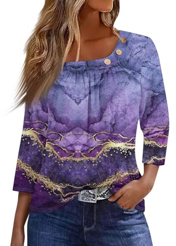 SCBFDI Camicia Donna Cotone Oversize Maglie Donna Curvy Blusa Donna Elegante Curvy Camicione Donna Blusa Donna Elegante Capodanno Camicie Eleganti Donna Camice Donna Eleganti Nera Viola M