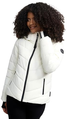 MARIKOO Winterjacke Damen (XS-3XL) - Wasserabweisend, Warm, Kapuze abnehmbar, Winddicht - Steppjacke, Frauen - Stehkragen, 4 Taschen, verlängerter Zipper