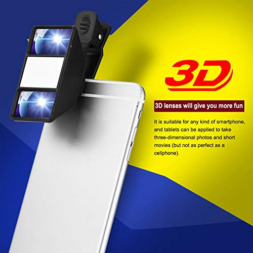 Phone Camera Lens, Macro Lens For Phone Universal External 3D Lens VR Phone Stereoscopic Camera Camera Lenses Clip on Cell Phone Lens For Cellphone Tablet