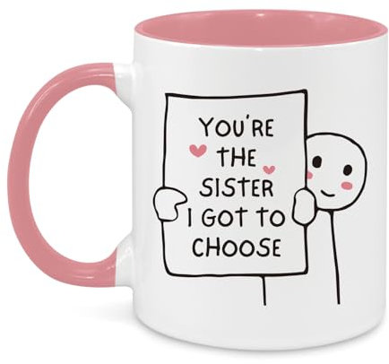 Silkwishes Gifts for Best Friend Woman Friends Mug 11Oz,Birthday Gifts for Women Friendship You're the Sister I Got to Choose Mug Cute Mug for Besties Gifts,Long Distance,Birthday