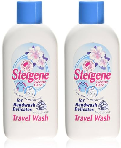 Stergene Care Travel Wash for Handwash Delicates - Laundry Detergent Liquid for Clothes 2 Pack + Cheeroo Magnet