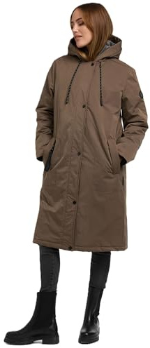 MARIKOO Damen Winterjacke (S-3XL) - Wind- und Wasserabweisend, 4 Taschen, gefütterter Kragen (abnehmbar), große Kapuze, Warme Jacke Frauen - N035