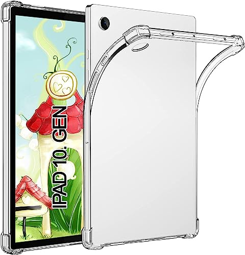 TPU Silikon Hülle für iPad (A16) 11. Generation 2025 11& iPad 10. Generation 2022 10,9, Verstärkt Ecken TPU Bumper Rückenschutzhülle, [Stoßfest] [Kratzfest], Transparent