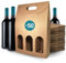 50 cajas de cartón Kraft vacías para 3 botellas de vino 27x9x40 cm | Embalaje para botellas de vino para regalos: Navidad, Pascua, cumpleaños, boda | Bodegas de vino
