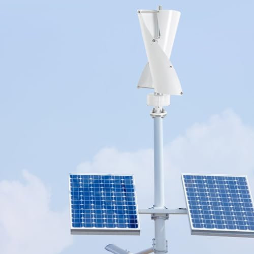 ahxyd - 500W Windräder,24V Vertikale Windturbine mit 2-Blätter + MPPT Controller Helix Magnetic Levitation Axis Vertikaler Windturbinengenerator für Haus und Industrielle Energieversorgung,Weiß