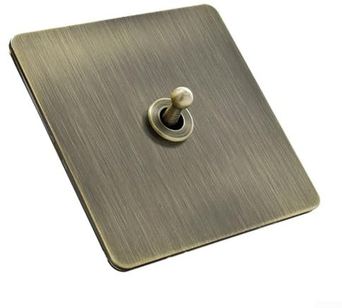 Zilimontt 86 Typ Antik Bronze Retro Schalter Industriestil Lichtschalter Steckdose, Kippschalter, Messing, Brown