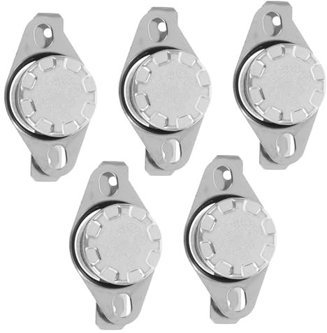 Mikikit 5 Pz Controllo Termico Termostato Normalmente Aperto Interruttore Termico Elettrico Termostato a Temperatura Costante Nastro Isolante Termico Interruttore Meccanico Metallo Silver