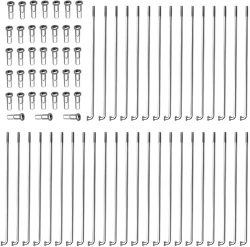 SZKKQKJ Radios de bicicleta de montaña, 38 unidades, con radios (plateado), 258-283 mm