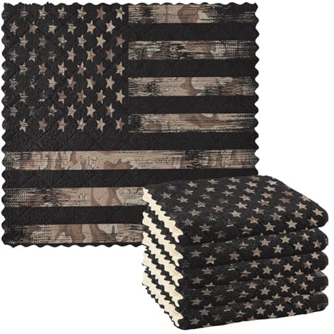 Geschirrtücher, Küchenreinigungstücher, amerikanische USA-Flagge, Retro, Geschirrtücher, weiches Handtuch, Vintage-Stern, Küchenzubehör, Set mit 15,5 x 27,9 cm