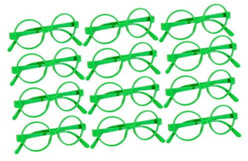 Vaguelly 30 Stück Rundes Brillengestell Ohne Blau Led Für Partygeschenke Runden Gläser Rahmen Retro-brille Party Brillengestell Verzierung Des Brillengestells Green Plastik