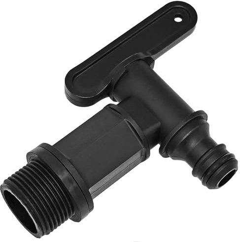 MegaHaustechnik Gewinde Fitting Verschraubung aus Kunststoff PP PE PVC - Absperrhahn 3/4 Rohr Zoll Aussengewinde AG Anschluss mit Stecker passend für Gardena