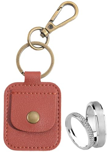 craspire Ringhalter Aus Leder Schlüsselanhänger Tragbarer Ringhalter Fürs Fitnessstudio Braun Schmuck Reisetasche Schlüsselanhänger Mini Münztasche Für Ehering Halskette Gitarrenplektren Geschenk