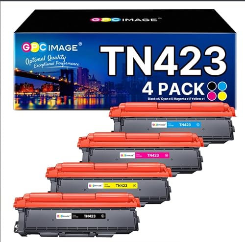 GPC IMAGE TN423 MFC-L8690CDW Toner Kompatibel für Brother TN-423 TN-421 Toner Multipack für Brother DCP-L8410CDW HL-L8260CDW MFC-L9570CDW HL-L8360CDW MFC-L8900CDW TN423BK TN423C TN423Y (4er-Pack)