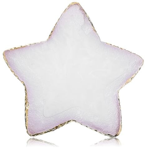 Tyqour Resin Nail Art Palette Gold Nail Polish Tray Colour Mixing Palette Makeup Plate Gel Nail Colour Display for DIY Nail Tech Supplies (Star Shape, White)