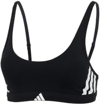 adidas Damen Scoop Bralette - Sport Active Essentials Cotton 3 Stripes - BH - Bequeme Unterwäsche