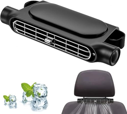 Car Seat Cooling Fan for Driver and Passenger's Seat - 3-Speed Adjustable USB Car Headrest Fan - Portable Space-Saving Fans with Strong Dual Wind Power for Sedans, SUVs, Trucks & RVs (A)