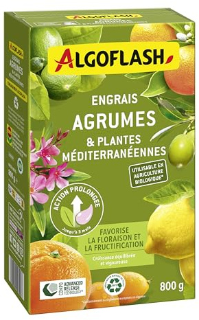Algoflash Engrais Agrumes et Plantes Méditerranéennes, Utilisable en Agriculture Biologique - 800 g