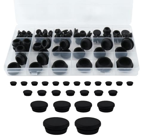 78 Pezzi Tappo per Fori Silicone, 12 Misure 4,5-15mm (Negro) | Tappi in silicone rotondi morbidi e flessibili. Ideali per fori di bottiglie, tubi e provette. Versatili e durevoli.