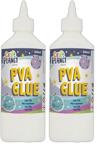Craft Planet 0,5 L 193 x 142 mm Colla PVA per la scuola, bianca. (Confezione da 2)