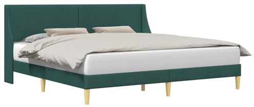 vidaXL Bettrahmen mit Kopfteil Verbindungsplatte, Moderner Bettrahmen, rechteckiges Design, mit Stoff bezogen, platzsparender, Cooler Schlafzimmerschrank