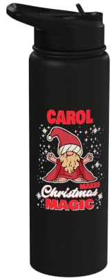 Carol hace el nombre mágico navideño Carol Gnomo Stainless Steel Insulated Water Bottle