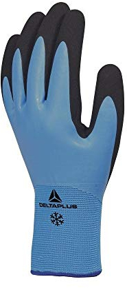 Delta Plus VV736BL11 Guanto in Acrilico/Poliammide, mano con rivestimento in lattice, palmo rivestito in gommapiuma di lattice, Azzurro, 11