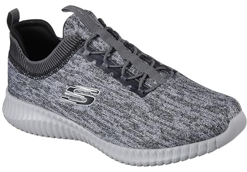 Skechers Mens Elite Flex Hartnell Trainers, Gray Black Mesh Trim, 8.5 UK