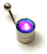 LED-Fashion Bauchnabelpiercing mit Facettenstein, Blinkpiercing, Bauchpiercing