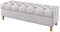 Furninero - Tiefer gepolsterter Sitzbank Sitzhocker Sitzruhe Betthocker Ottomane, mit Stauraum, Gerundete Beine, 140 cm breit, Naturel White Stoff (Licht zu reinigende), Weiß