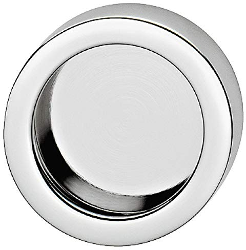 Gedotec Glastürgriff zum Kleben Möbelgriff Chrom poliert Muschelgriff rund für Glastüren - H3706 | Griffmuschel zum Aufkleben | Griff-Ø 35 mm | 1 Stück - Schiebetürgriff für Schranktüren & Zimmertüren