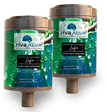 rivaALVA Life Trinkwasserfilter 2er Set Ersatzkartusche, Wasserfilter Kartusche für Küche, filtert Hormone, Medikamente, Blei, Kupfer und Bakterien