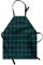 ABAKUHAUS Tartán Delantal de Cocina, Modelo del Escocés Folclore, Apto para Lavadora Colores No Destiñen Resistentes al Agua, Negro Verde Oscuro Azul Oscuro