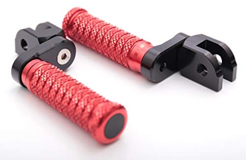 Autobahn88 repose-pieds moto (avant - STREET-Type with 25mm-Extension), compatible avec Yamaha XJ6 Diversion/F (2009-2016) (Red)
