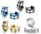 Feilok Herren Damen Ohrringe Edelstahl Glänzend Poliert klassische Creolen Klapp-Creolen Ohrstecker Männer Frauen Ohrschmuck Blau Schwarz Gold Silber,4 Paar