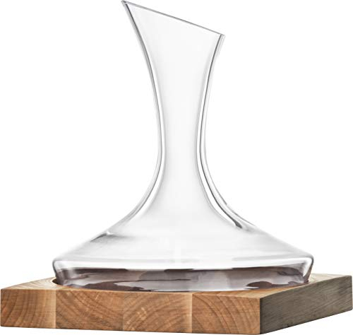 Dekantierkaraffe 750ml 728/1.5 NO DROP -auf Holzsockel- WOOD EDITION Eisch Glas