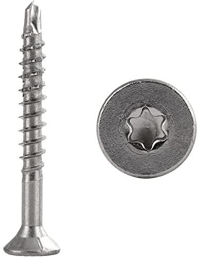 Spanplattenschrauben 4x60 Holzschrauben Torx Schrauben Holz (50 Stück) Universalschrauben Selbstschneidende Schrauben Edelstahl FASTON®
