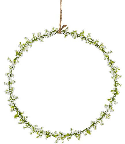 matches21 Schleierkraut Ring Blumenreif Dekoration weiß/grün Fensterdekoration Frühlingsdekoration Fensterhänger 1 STK. Ø 17 cm