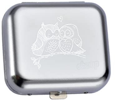 Geschenke-Macher® Taschenaschenbecher graviert mit süßen Tiermotiven (Eulen)