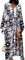 Bsubseach Damen Weiß Schwarz Print Loose Strandkleid Langarm Kimono Open Front Sommer Cardigan mit Gürtel