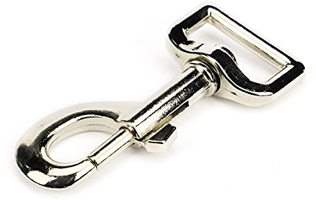 5 Stück Bolzen Karabiner 25x80mm – Haken mit Drehgelenk Robust für Hundehalsband im 5er Set, robuster Stahl – Karabiner 80mm Länge, Karabiner mit drehbarem geradem (rechteck) Wirbel