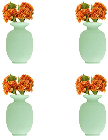 MSUIINT Magische Vase, 4 Stück, aus Silikon, wiederverwendbar, selbstklebend, zum Aufhängen, dekorativ, aus Gummi, kleine Vase