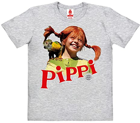 Logoshirt® Pippi Langstrumpf Herr Nilsson T-Shirt Kinder | Offiziell lizenzierter Pippi-Langstrumpf-Fanartikel, Bio-Baumwolle, mit hochwertigem Frontprint, für Mädchen und Jungen
